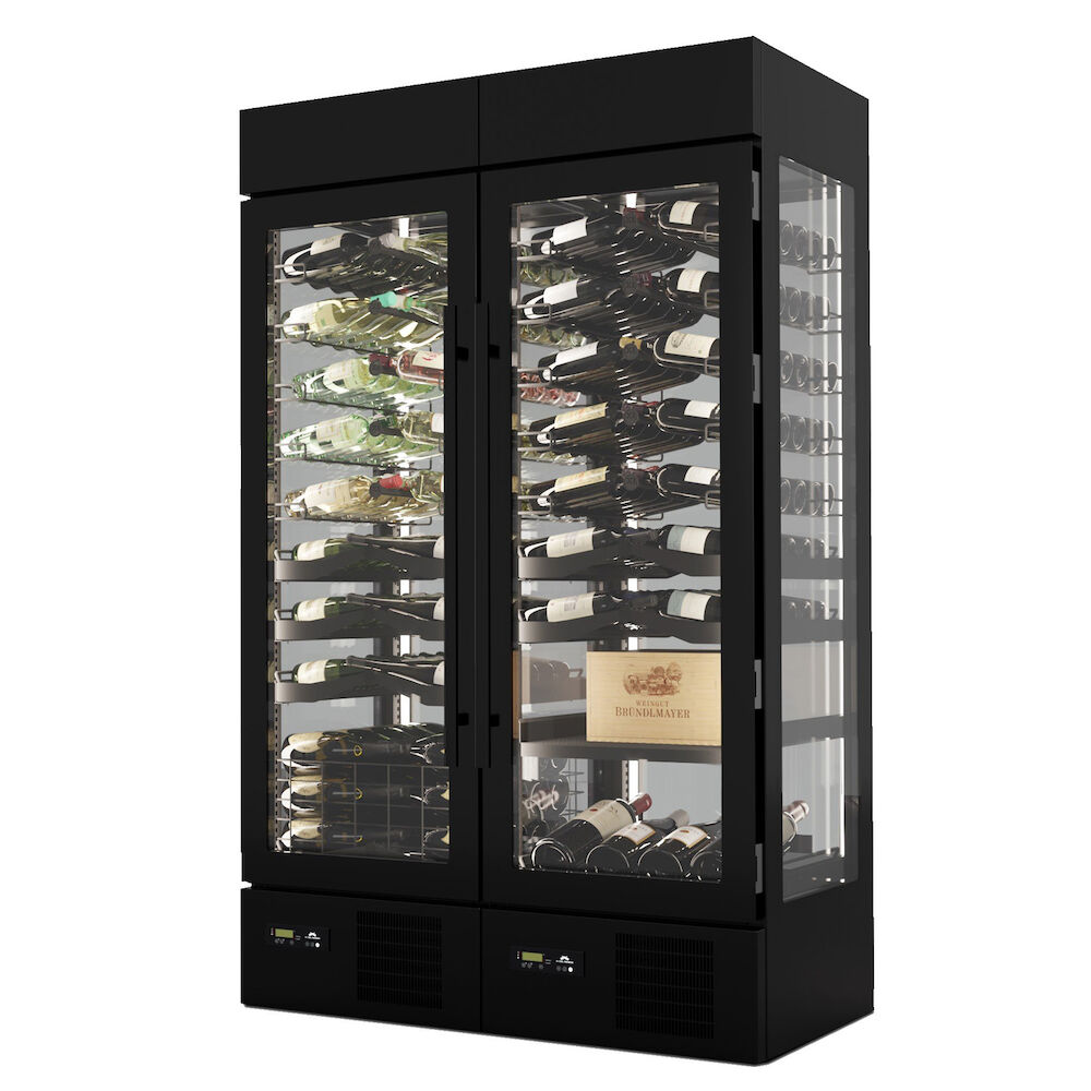Wine cabinet Metos Premium with two doors, black