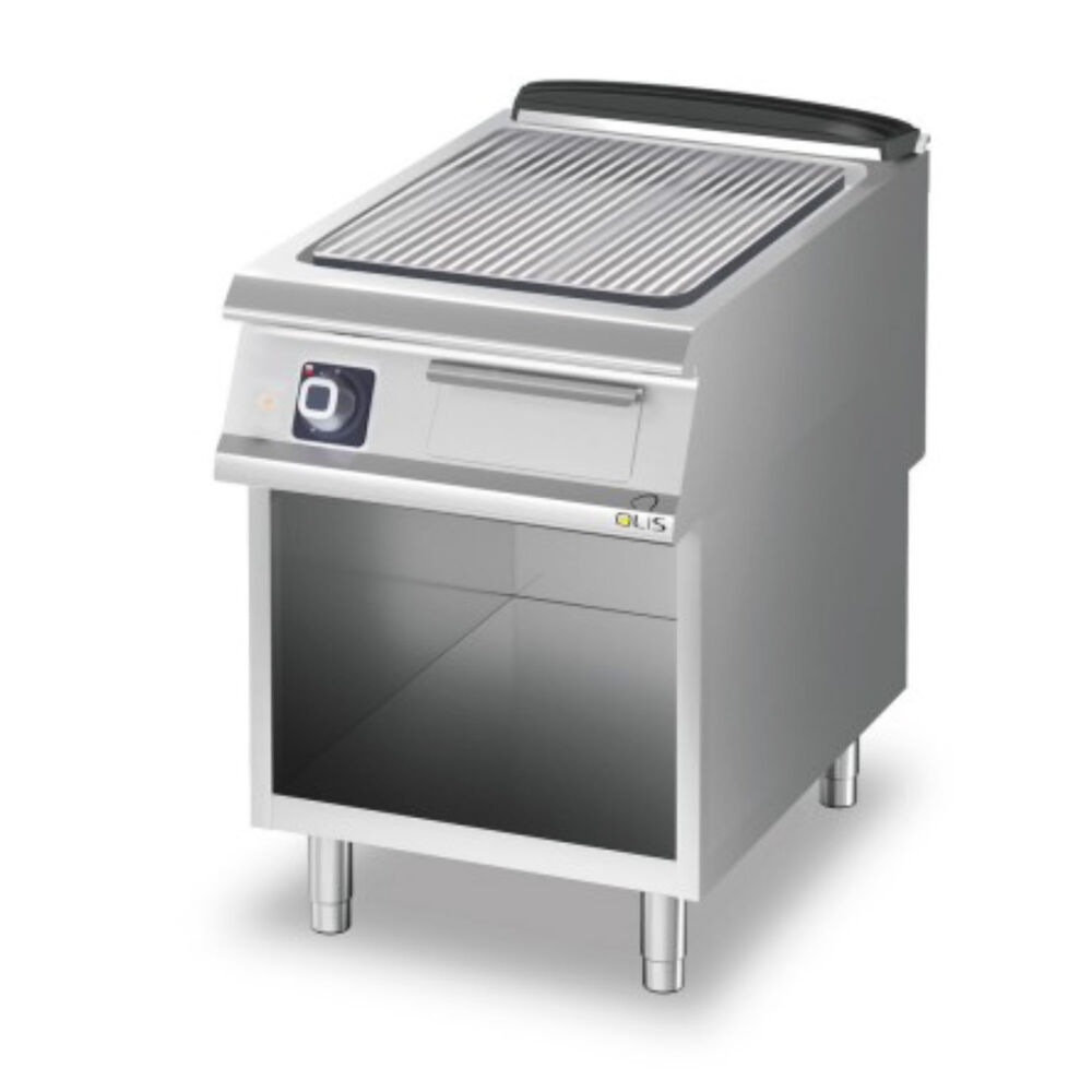 Plaatgrill sile/rihveldatud Metos Diamante D93/10SFTECR avatud kapiga