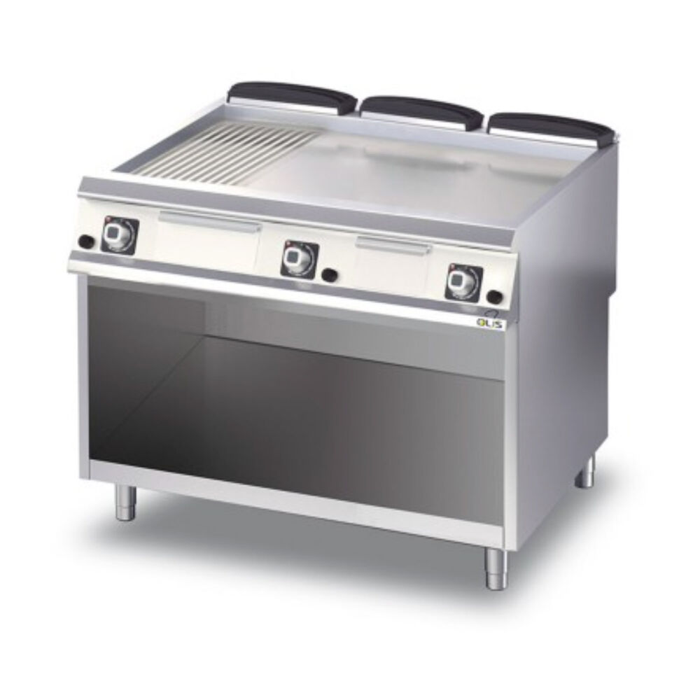 Gaasiplaatgrill rihveldatud Metos Diamante D96/10FTTG1/3R avatud kapiga