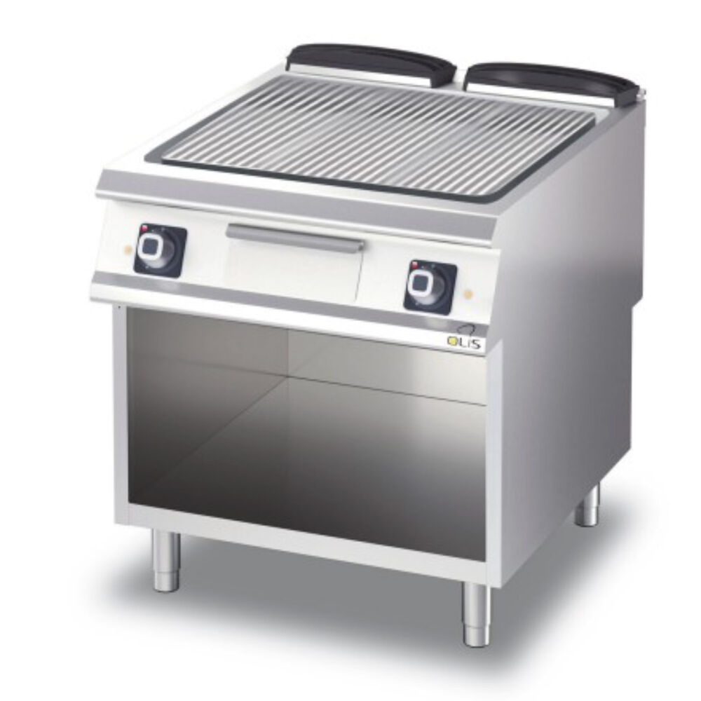 Plaatgrill rihveldatud/sile  Metos Diamante D74/10SFTECR avatud kapiga