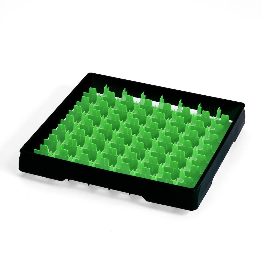 Black heightening frame with green divider Metos